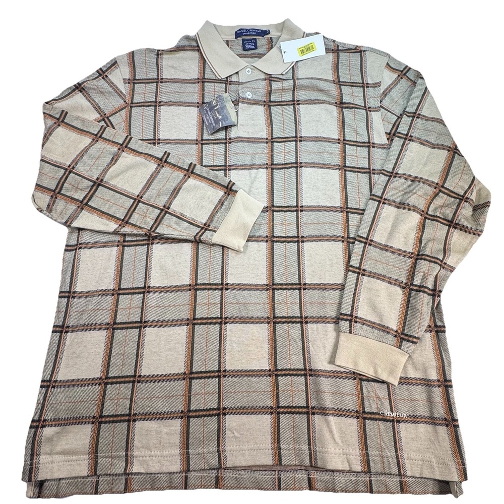 Vintage Daniel Cremieux Collection Long Sleeve Polo Shirt – NWT – XL/TG Tan - Picture 2 of 6